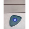 Plato porta piedra . OJO TURCO VERDE